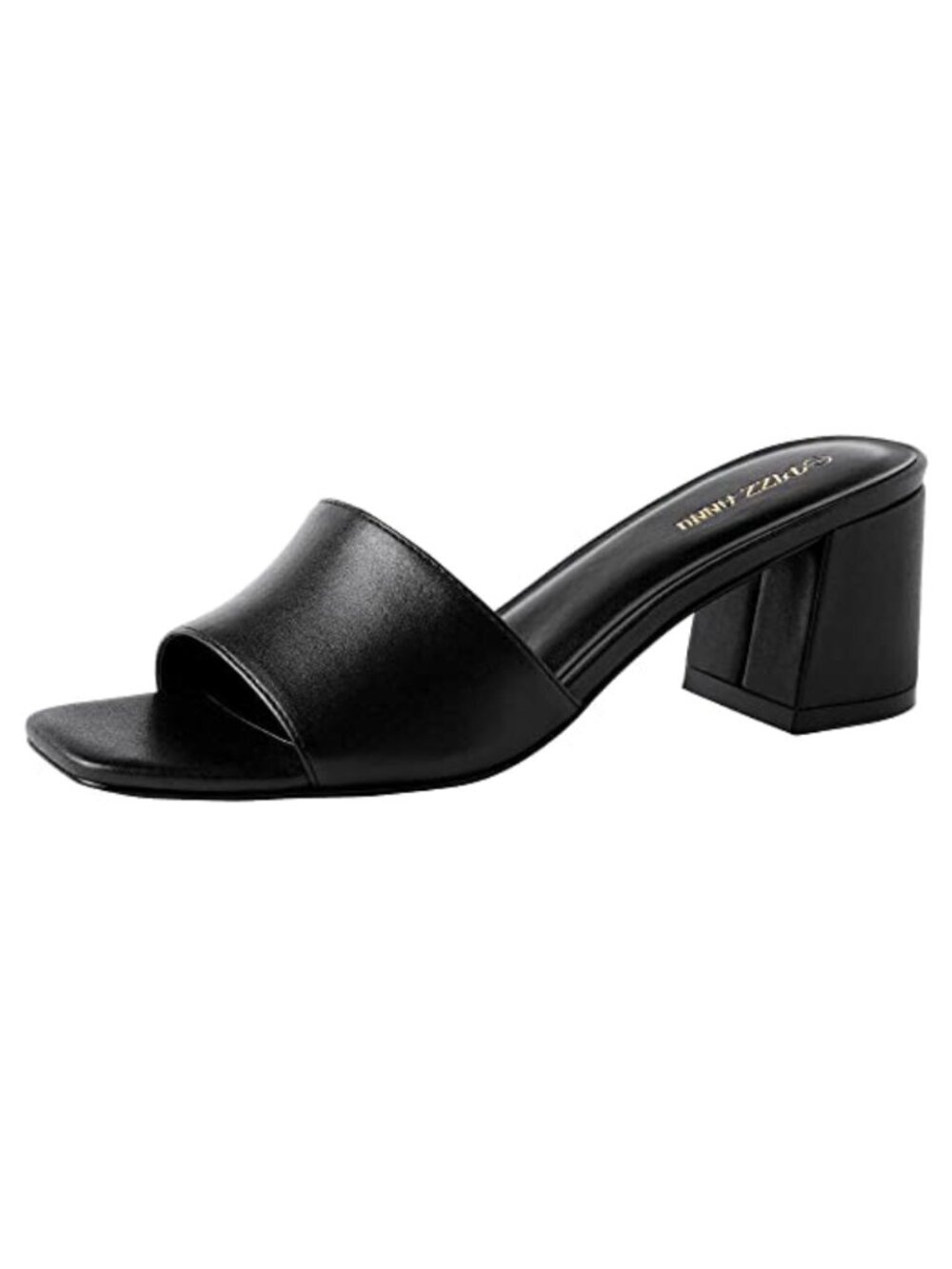 Women's Square Open Toe Low Block Heel Sandals Slip On Mules Chunky Comfortable